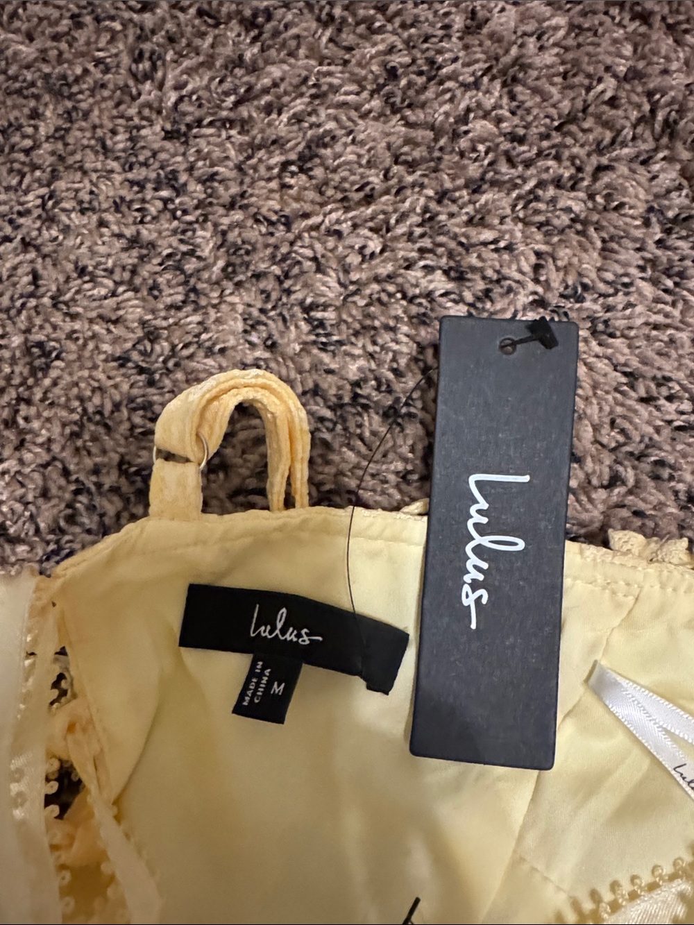 Lulus Ninetta Light Yellow Floral Jacquard Lace-up Midi Dress - Size M - Picture 2 of 3